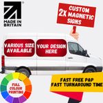 2x Magnetic Signs For Vans, Cars, Taxi, Personalised Magnetic Car Vehicle Signs