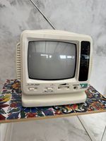 Vintage TM Electric 5" Black & White Television Set Beige AM/FM Radio W/ Antenna