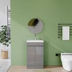 500mm Freestanding Vanity Unit Basin Sink Bathroom Cabinet High Gloss Grey