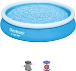BESTWAY Pool Fast Set Inflatable Swimming Pool 12ft x 30in c/w Filter Pump BNIB