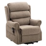 Salisbury Dual Motor Riser Recliner Arm Chair In Lisbon Mocha Fabric
