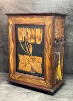 Antique Art Nouveau Tabletop or Wall Mounted Cabinet Box with Key