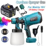 For Makita 18V Battery Electric Paint Sprayer Cordless Fence Wall Spray Gun UK🔥