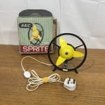 Vintage 1960s General Electric Co.GEC 7" Black & Yellow Table Desk Sprite Fan