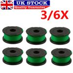 3/6x Fits Black & Decker GL7033 GL9035 Trimmer Strimmer Green Spool & Line Set
