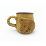 Studio Pottery Frog Toad Mug Cup – Hand Thrown Stoneware – Rustic Animal Design