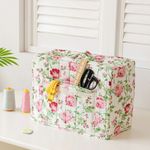 Sewing Machine Cover with Floral Pattern, Storage Bag, Carrying Handle,