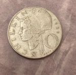 1958 Austrian 10 Schilling Silver Coin 7.5g 640 Silver Coin Circulated Good