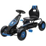 HOMCOM Children Pedal Go Kart w/ Adjustable Seat, Rubber Wheels, Brake, Blue