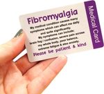 Fibromyalgia Card, Text Printed Both Sides, Fibro, Hidden Disability Awareness, 