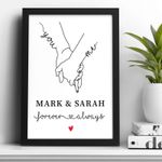 PERSONALISED Anniversary Gifts for Him Her Boyfriend Girlfriend Holding Hands