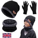 3X Kids Child Knit Fleece Cap Circle Scarf Winter Warm Hat Scarf and Gloves Sets