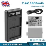 2Pcs LP-E5 Battery +Dual Charger For Canon EOS X2 X3 Rebel XS T1i XSi 450D 500D