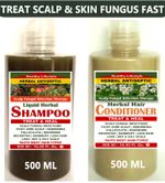 Kill Scalp Fungal Infection Fast&Safely - HERBAL SHAMPOO & CONDITIONER 500 ML X2
