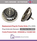 Franke Sink PLUG for Basket Strainer Waste (Old Style)