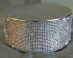 Crystal Diamante Cake Stand Display Pedestal 4" Deep  + FREE 3m CAKE TRIM