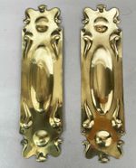 A FINE PAIR ANTIQUE ART NOUVEAU BRASS DOOR FINGER PLATES - Circa 1900 vintage  b