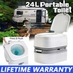 24L Portable Toilet Flushing Chemical Toilet Potty Camping Caravan Easy to Clear
