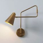 Stilnovo Style Pair Light Articulated Sconce Mid Century Brass Wall Lamp Brass