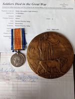 WW1 Death Plaque & British War Medal Pte Corke K.S.L.I. From Market Drayton