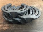 4 Large Horseshoes Game Pitching Rules Say Shoe weight 2.5lb and is 71/4" wide 