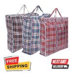 5x JUMBO LAUNDRY BAGS Zipped Reusable Large Strong Shopping Storage Bag Moving