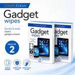 CompuClean Gadget Screen Cleaning Wipes | Pack of 2 x 24 Safe Streak-Free Wipes