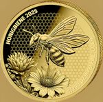 2025 Liberia $25 Honeybee .9999 Gold Proof Coin 24K Gold Coin Bee Sunflower RARE