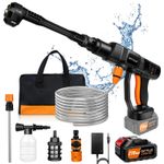 Cordless Pressure Washer, Portable Power Washer with 4.0Ah Battery 6-in-1 Nozzle
