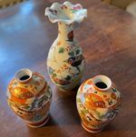 Antique vase pots vases Japanese pottery painted Porcelain..........FREE UK POST