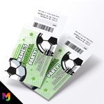 Personalised Football Soccer Party Ticket Style Invitations | Perforated Stubs