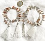 Strand of Natural Peach Moonstone and Sunstone Gemstone. From Jewellery Maker