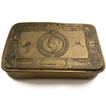 Original WW1 Princess Mary 1914 Christmas Gift Tin Brass Box - Empty & Dent