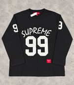 Supreme Black 99 Long Sleeve Graphic Logo Crew Neck Cotton Jersey T-Shirt Men M