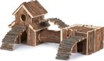 Petlicity Wooden Hamster Playground – Natural Cedar Climbing & Hiding Toy