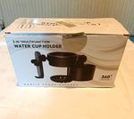 3-in-1 Multifunction Pushchair Cup Holder with Phone Mount, Black