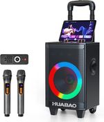 Portable Karaoke Machine with 2  Microphones 6600mAh PA System, FM/AUX/USB/TF