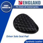 Motorcycle Solo Driver Seat Pad Leather Front For Harley Chopper Bobber Custom