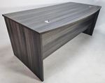 Modern Grey Oak Bow Front Heavy Duty Office Desk - 2000mm 200cm 2m