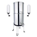 Newton Gravity-Powered Fluoride Water Filter System with 8in Stand and Level Tap