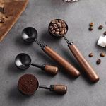 Walnut Handle Coffee Spoon Long Handle Coffee Bean Spoon Short Handle Stainless 