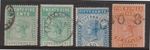 (F266-200) 1880s Ceylon mix of 4stamps telegraph 25c to R5 (GY)  (BD09)