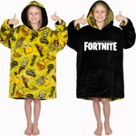 Fortnite Oversized Hoodie Blanket for Kids Teens Reversible Super Soft Fleece