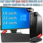 FAST CHEAP WiFi QUAD CORE i5 WINDOWS 10 PC DESKTOP COMPUTER FULL SET-UP BUNDLE