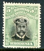Rhodesia 1913 KGV 5p Black & Bluish Green Head Die 2 Perf 14 SG #226a Mint S303