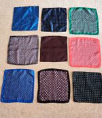 Men’s Silk Pocket Squares Set of 9, Multicolour Patterned Polka Dot