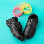 Trux Boys Shoes Black Kids School Stitching Panelling Mesh Lining SIZE