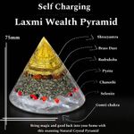 Self Charging Laxmi Wealth Pyrite Pyramid Crystal Shree Yantra Vastu Feng Shui