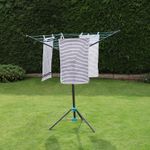 16M Clothes Airer Portable Rotary Washing Line 3 Arm Free Standing Multi Laundry