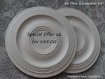 x2 Plaster Ceiling Roses "The Plain Edwardian" 355mm / 14 inch Handmade UK